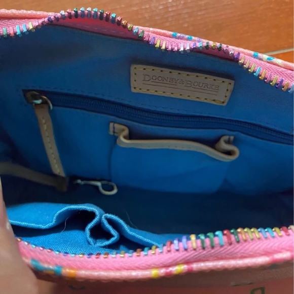 VINTAGE Dooney & Bourke Pink Hobo Bag with Multicolor Accents - Picture 5 of 6